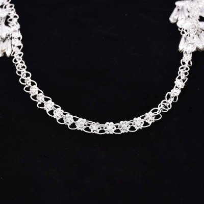 F-1177 Ethnic Women Hair Jewelry Alloy Tassel Butterfly Silver Hairwear