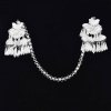 F-1177 Ethnic Women Hair Jewelry Alloy Tassel Butterfly Silver Hairwear