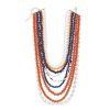N-8345 Fashionable multi-layer rice bead pendant necklace