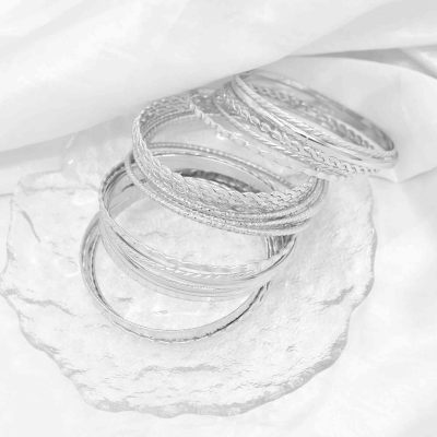 B-1331 24pcs /set Golden Silvery Women Bracelet Fashion Bohemian Style Bangle for Women Jewelry Accessories