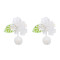 E-6736 White/Pink Spring Floral Earrings for Women Dangle Earrings