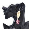 E-6737 Colored Stone Pendant Earrings