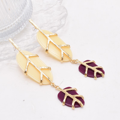 E-6737 Colored Stone Pendant Earrings