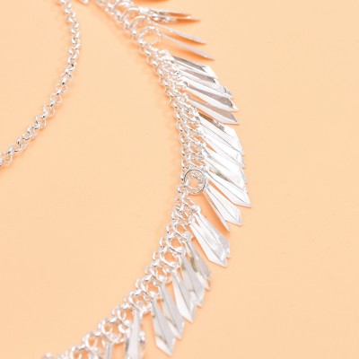 F-1180 Bohemian Ethnic Alloy Silver Headdress Chain Hair Jewelry Gift for Girls Women