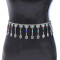 N-6945 Bohemian Silver Plated Colorful Bead Body Chain Bell Carved Hollow Out Flower Waist Belly Chain for Women Jewelry