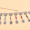 N-6945 Bohemian Silver Plated Colorful Bead Body Chain Bell Carved Hollow Out Flower Waist Belly Chain for Women Jewelry