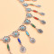 N-6945 Bohemian Silver Plated Colorful Bead Body Chain Bell Carved Hollow Out Flower Waist Belly Chain for Women Jewelry