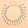 N-6945 Bohemian Silver Plated Colorful Bead Body Chain Bell Carved Hollow Out Flower Waist Belly Chain for Women Jewelry