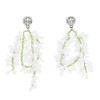 E-6740 White Purple Crystal Flower Dangle Earings for Women
