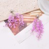 E-6740 White Purple Crystal Flower Dangle Earings for Women
