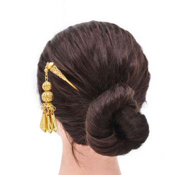 F-1183 Gold/Silver Chinese Style Hair Accessories Tassel Hairpin Hair Fork for Girls Women
