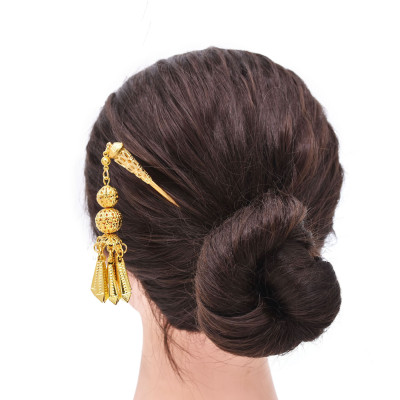 F-1183 Gold/Silver Chinese Style Hair Accessories Tassel Hairpin Hair Fork for Girls Women