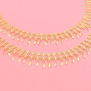 N-8350 Women Body Jewelry Golden Arab Ethnic Tassel Long Shoulder Chains