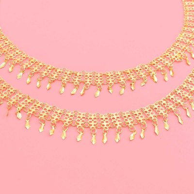 N-8350 Women Body Jewelry Golden Arab Ethnic Tassel Long Shoulder Chains