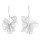 E-6742 Gold Silver 3D Alloy Hollow Flower Pendant Earrings for Women