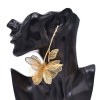 E-6742 Gold Silver 3D Alloy Hollow Flower Pendant Earrings for Women