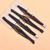 B-1334 Fashion Simple Mutilayerd Strand Leather Rope Silver Alloy Bracelet
