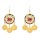 E-6743 Gold Ethnic Boho Rhinestone Alloy Coin Pendant Earrings for Girls Women