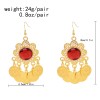 E-6745 Indian Gold Coin Tassel Earrings for Women