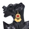 E-6745 Indian Gold Coin Tassel Earrings for Women