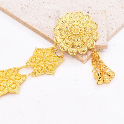 N-8354 Bohemian gold flower waist chain