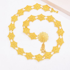 N-8354 Bohemian gold flower waist chain