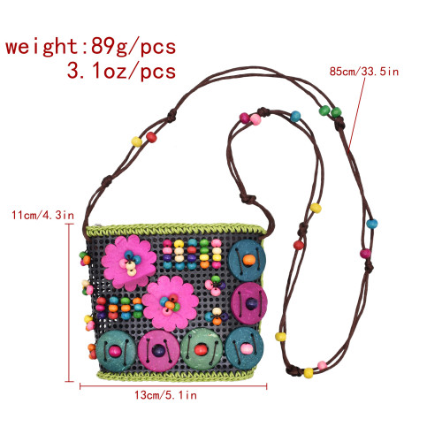 N-8362 Fashion Colorful Flower Acrylic Bead Women's Handbag