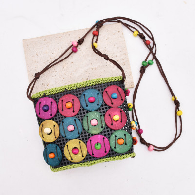 N-8362 Fashion Colorful Flower Acrylic Bead Women's Handbag