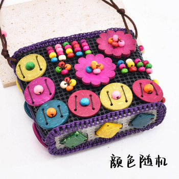 N-8362 Fashion Colorful Flower Acrylic Bead Women's Handbag