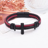 Simple Alloy Cross Knit Leather Rope Bracelet Bangle for Grils Women