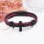 Simple Alloy Cross Knit Leather Rope Bracelet Bangle for Grils Women