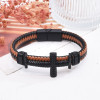 Simple Alloy Cross Knit Leather Rope Bracelet Bangle for Grils Women