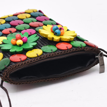 N-8361  Fashion Colorful Flower Acrylic Bead Women's Jewelry Bag