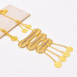 N-8364  New Bohemian Gold Coin Tassel Necklace