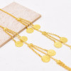 N-8364  New Bohemian Gold Coin Tassel Necklace