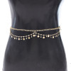 N-8365  New minimalist diamond metal tassel waist chain