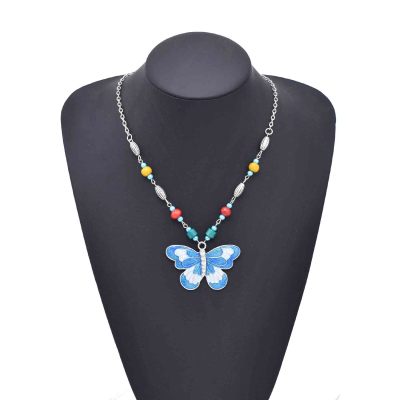 F-1188 Fashion New Colorful Beads Chains Butterfly Pattern Necklace for Women Party Dance Jewelry Hair Accessories