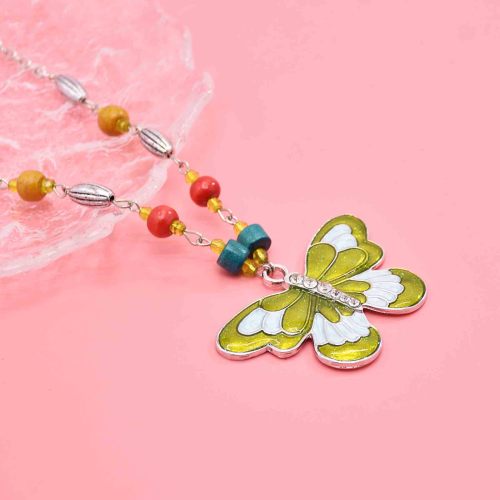 F-1188 Fashion New Colorful Beads Chains Butterfly Pattern Necklace for Women Party Dance Jewelry Hair Accessories