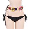 N-8368 Fashion Coloful Acrylic Carved Button Shape Cotton Rope Waist Belly Chain for Girls Women
