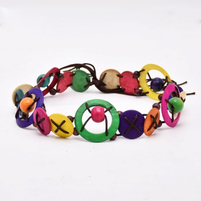 N-8368 Fashion Coloful Acrylic Carved Button Shape Cotton Rope Waist Belly Chain for Girls Women