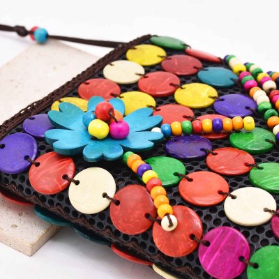 N-8367 Ethnic Women Acryli Bags Colorful Flower Statement Jewelry Bags