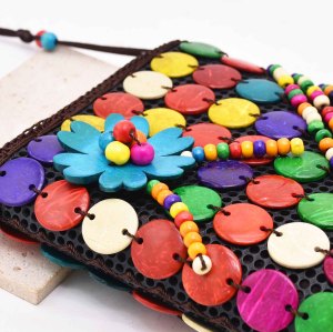 N-8367 Ethnic Women Acryli Bags Colorful Flower Statement Jewelry Bags
