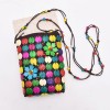 N-8360 Ethnic Colorful Round Flower Acrylic Cotton Hand Bag for Girls Women