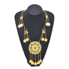 N-8370  New Bohemian gold coin tassel shaped pendant necklace