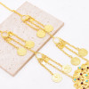 N-8370  New Bohemian gold coin tassel shaped pendant necklace