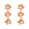N-8372 New Bohemian Flower Inlaid Pearl Necklace Earnail Set