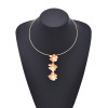 N-8372 New Bohemian Flower Inlaid Pearl Necklace Earnail Set