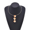 N-8372 New Bohemian Flower Inlaid Pearl Necklace Earnail Set