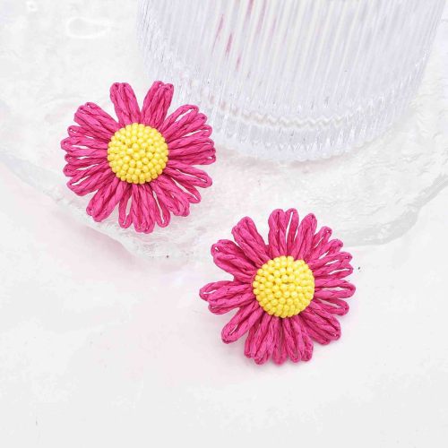 E-6748 Fashion Bohemian Lafite grass Flower Pattern Women Earrings Stud Fresh Fairy Earring Jewelry