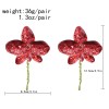 E-6746 New Trending Exaggerated Personality Red White Alloy Oil Dropping Flower Earrings for Women
